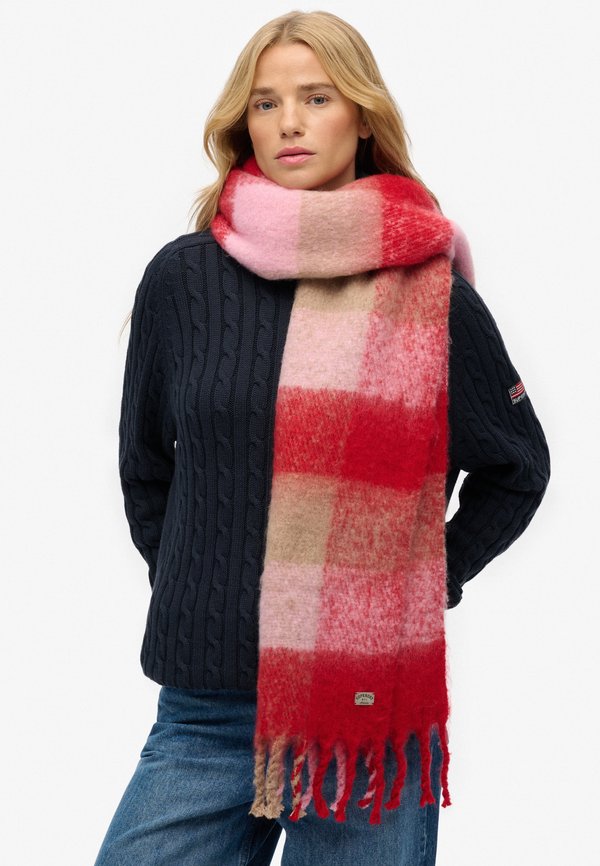 Superdry & Co Scarf - punch pink check