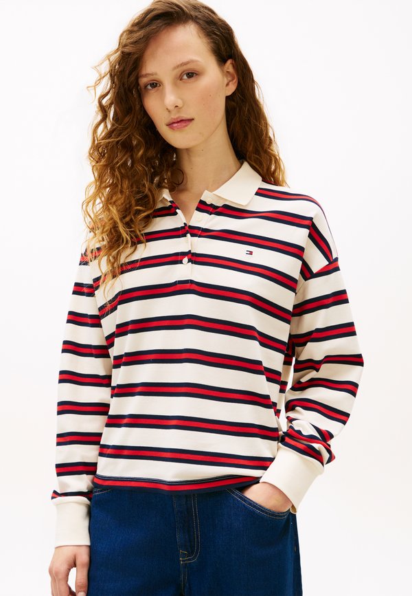 Tommy Hilfiger 1985 RELAXED FIT STRIPE LONG SLEEVE POLO SHIRT - Long sleeved top - fireworks