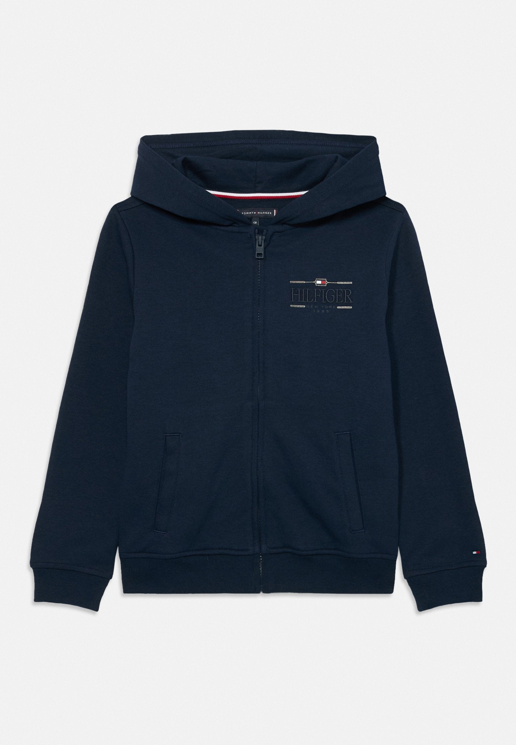 LOGO EMBROIDERY INTERLOCK KNIT ZIP-THRU HOODY Media 1