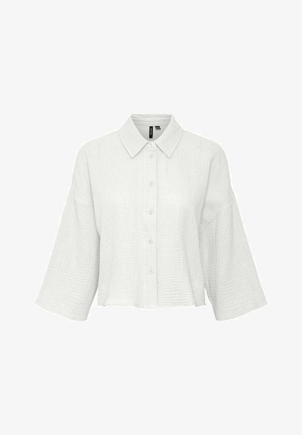 Vero Moda VMNATALI CROP WVN GA - Button-down blouse - snow white