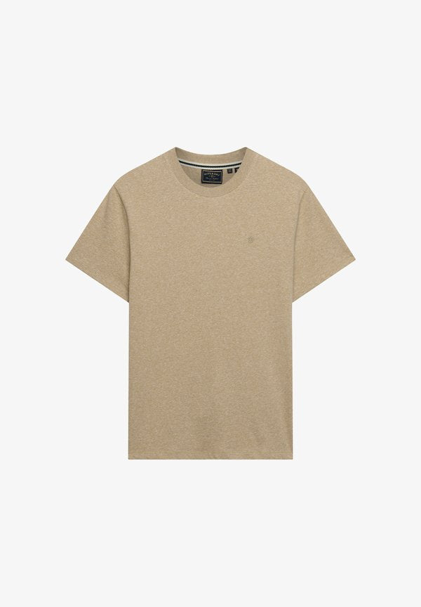 Superdry & Co SUPERDRY ESSENTIAL SD&CO LOGO EMBROIDERED T-SHIRT.. - Basic T-shirt - tan brown fleck marl/beige