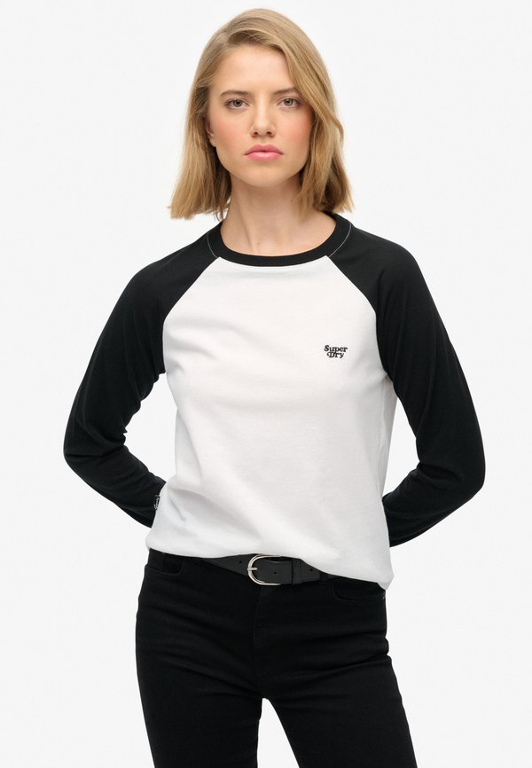 Superdry & Co ESSENTIAL LOGO LONG SLEEVE  - Long sleeved top - optic black