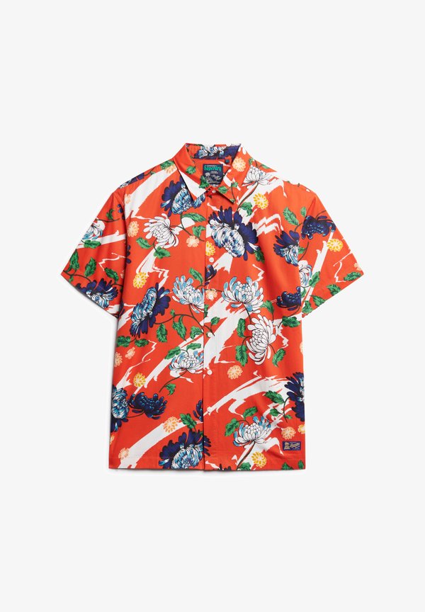Superdry & Co VINTAGE HAWAIIAN SHORT SLEEVE  - Shirt - aya burnt orange floral