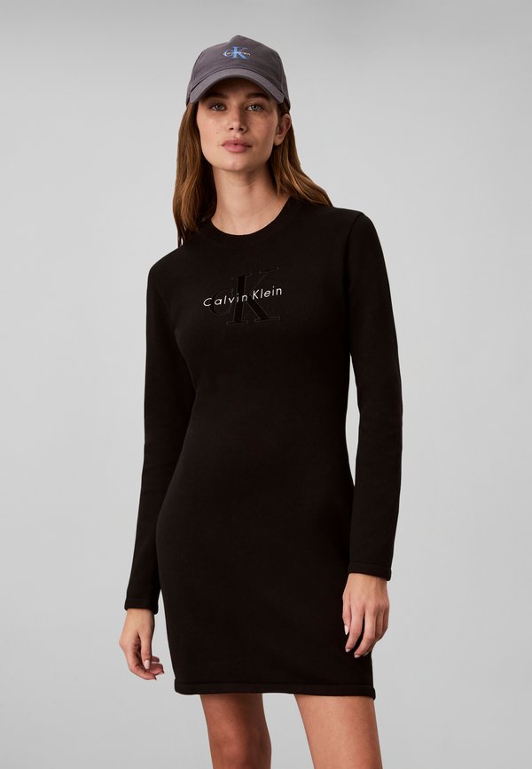 Calvin Klein Jeans LOGO MINIDRESS - Jumper dress - black