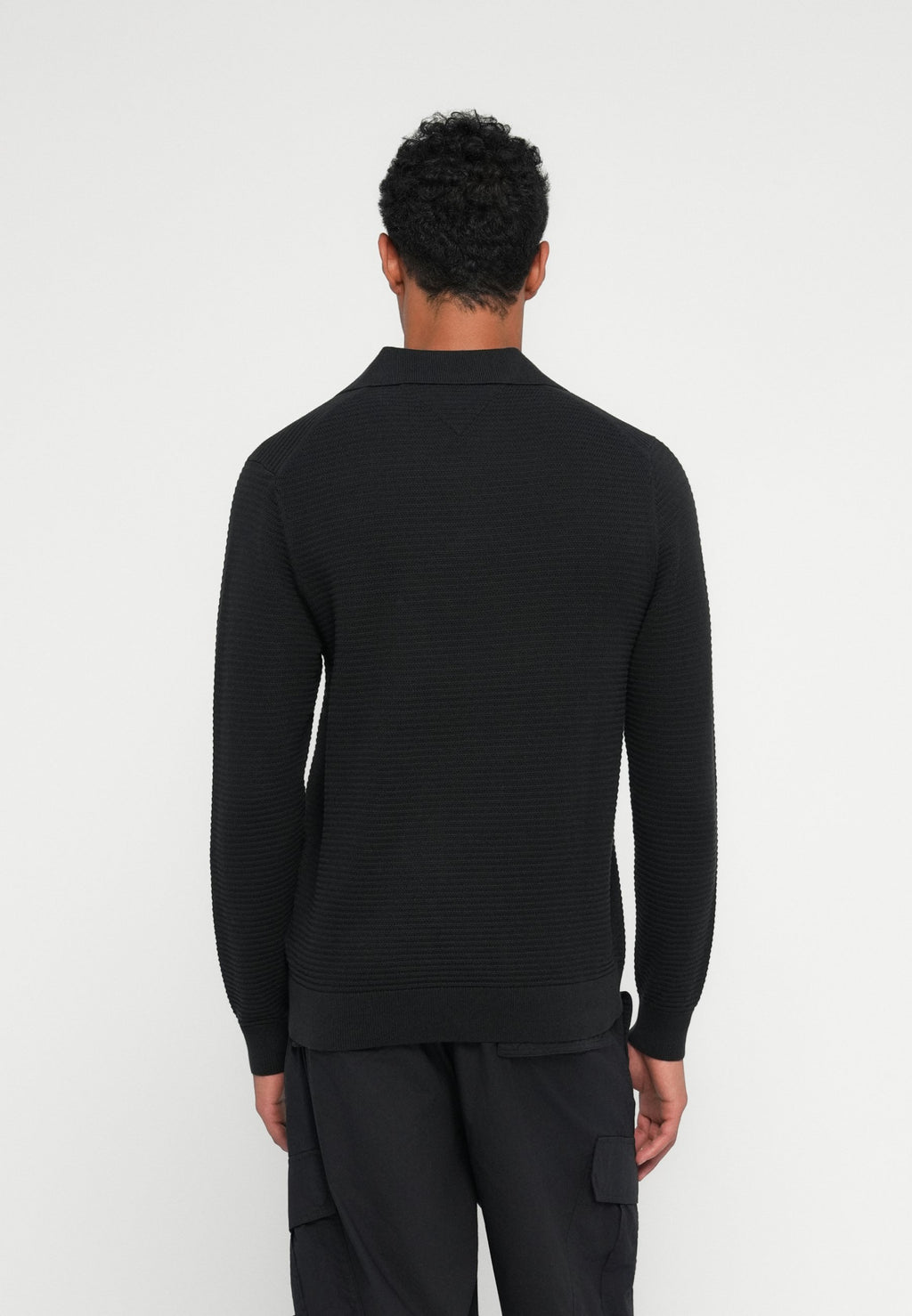 TEXTURED KNIT POLO COLLAR JUMPER Media 4