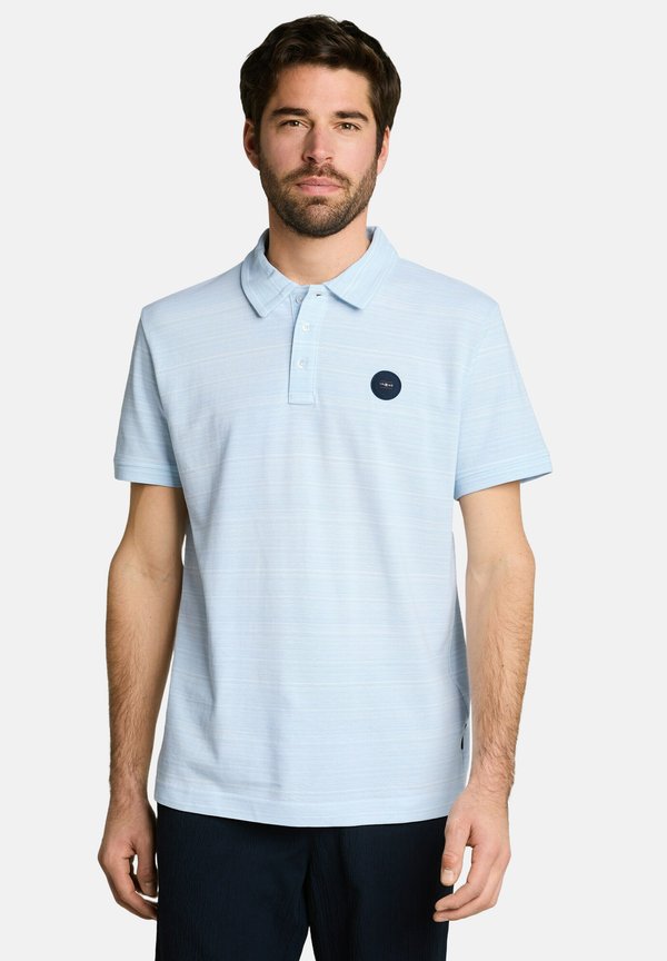 TOM TAILOR PIQUÉ POLOSHIRT MIT FEINEN STREIFEN - Polo shirt - light blue spacedye pique