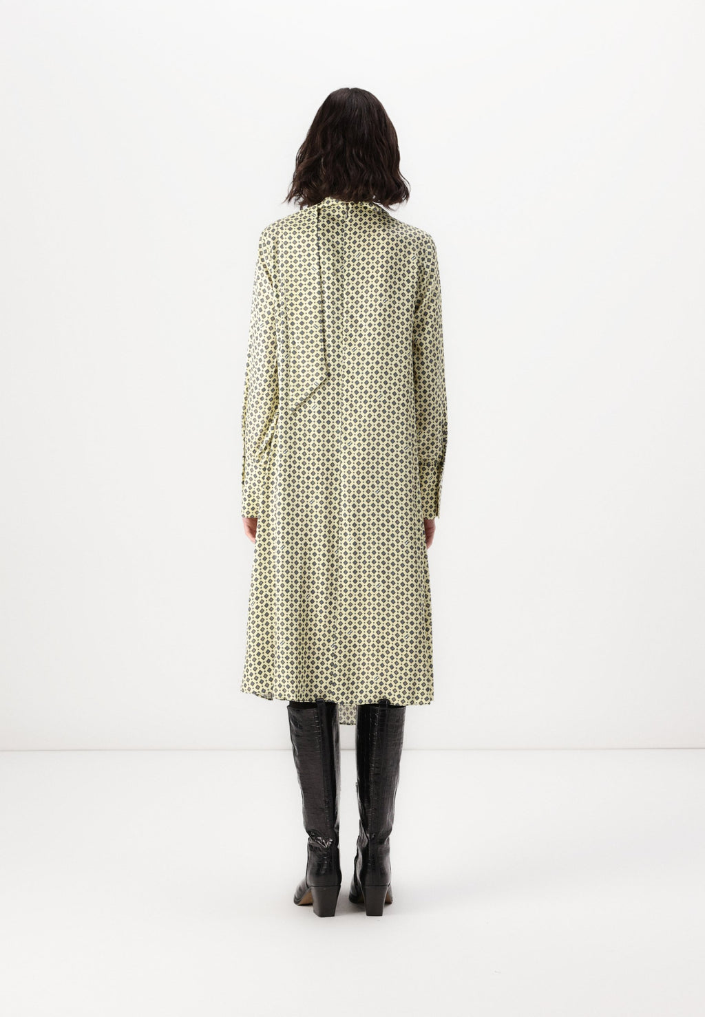 FOULARD DRAPED MIDI DRESS Media 4