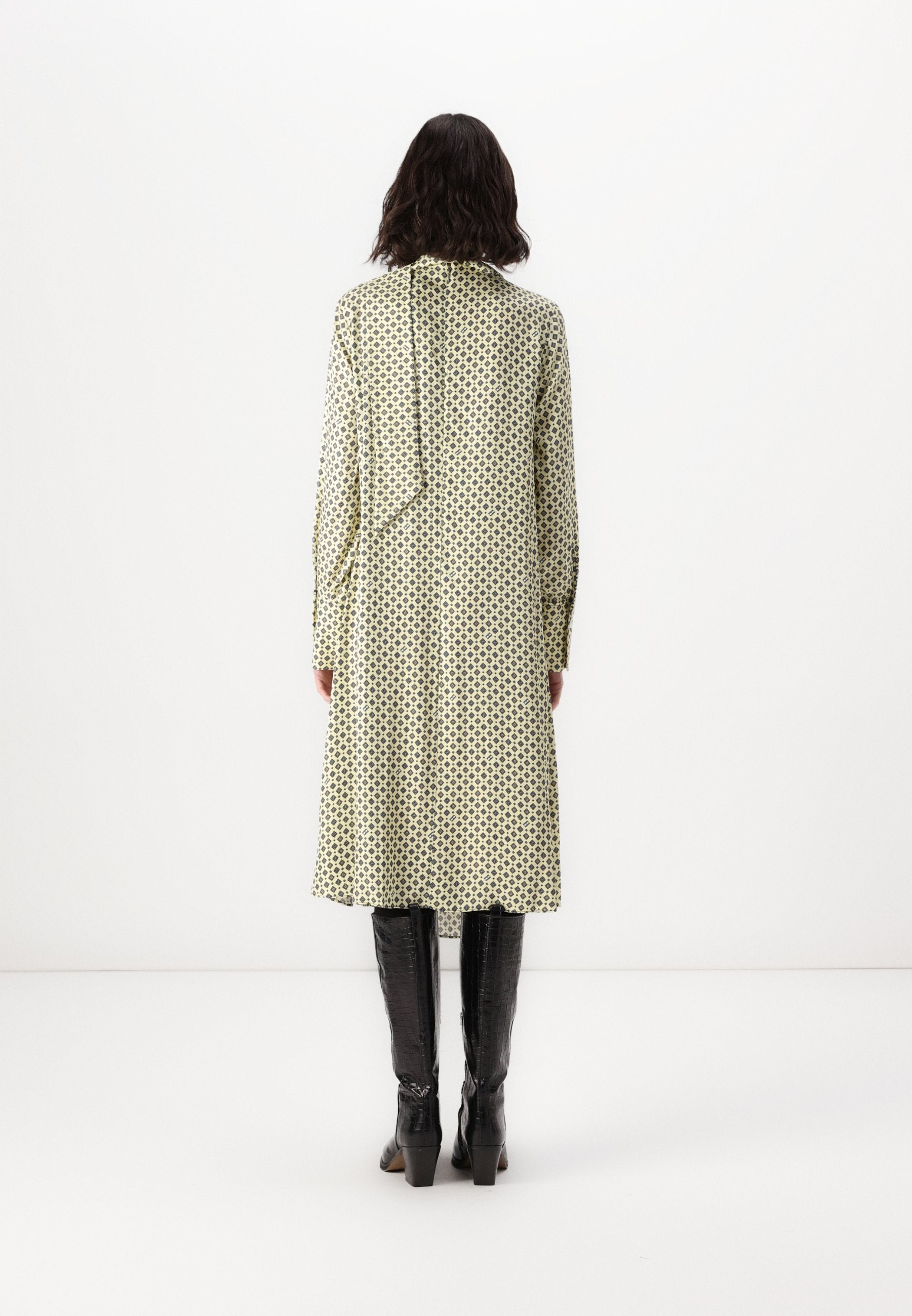 FOULARD DRAPED MIDI DRESS Media 4
