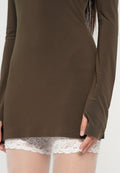 Norma Kamali LONG SLEEVE TURTLENECK PICKLEBALL DRESS
