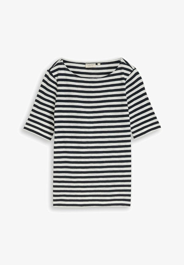 TOM TAILOR TOM TAILOR T-SHIRT T-SHIRT MIT STREIFENMUSTER - Print T-shirt - navy offwhite stripe
