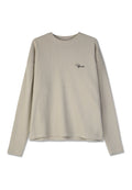 Beige Longsleeve-Shirt aus strukturiertem Waffelstrick mit rundem Halsausschnitt und gesticktem "Pegador"-Logo auf der linken Brust.