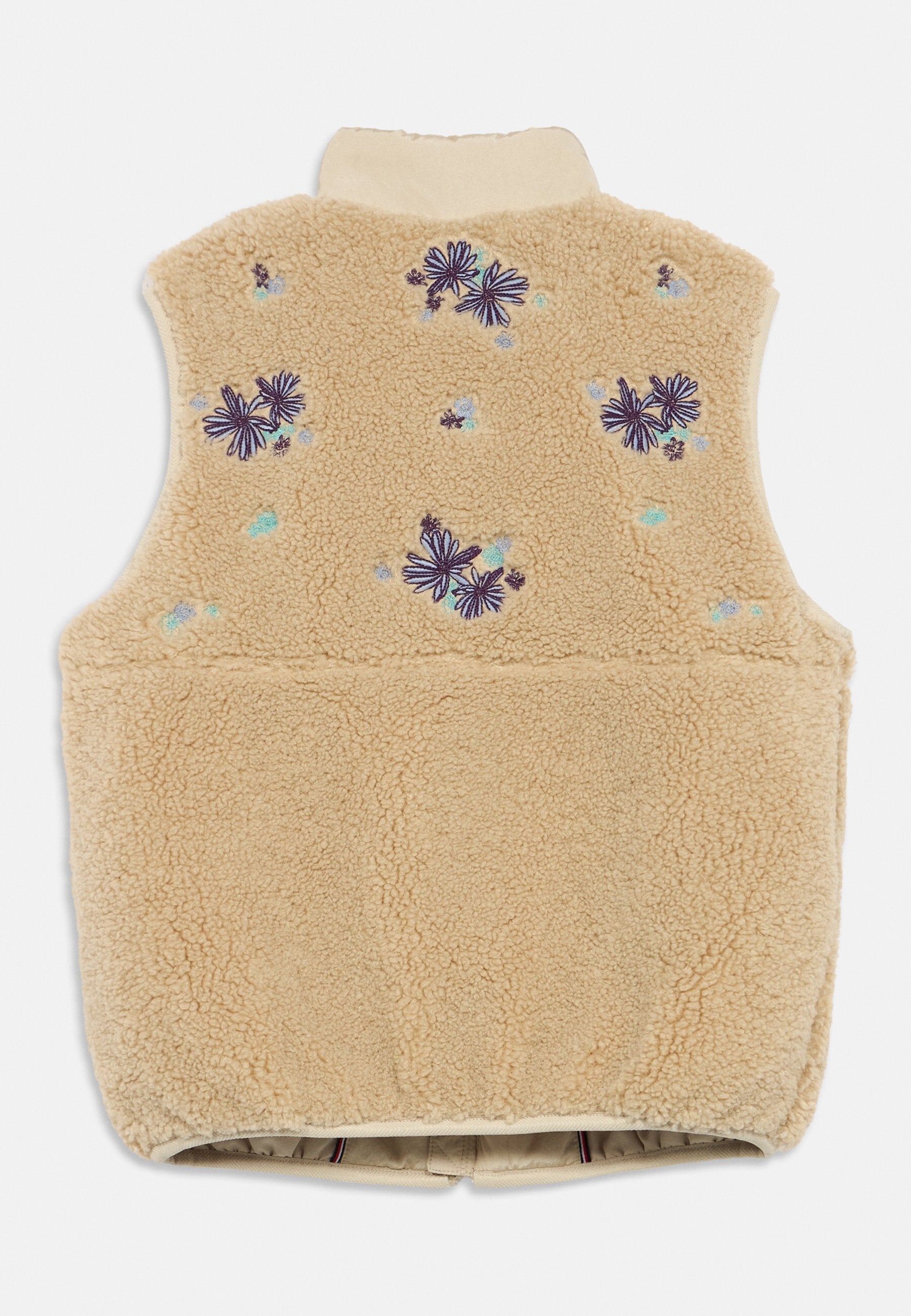 FLORAL EMBROIDERY RELAXED TEDDY GILET Media 2