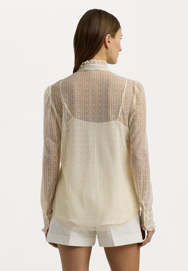 Lauren Ralph Lauren RUFFLE TRIM LACE SHIRT
