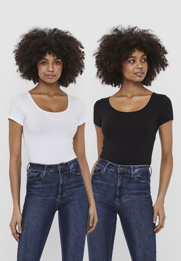 Vero Moda VMMAXI MY SS SOFT U-NECK JRS 2-PACK - Basic T-shirt - bright white 2