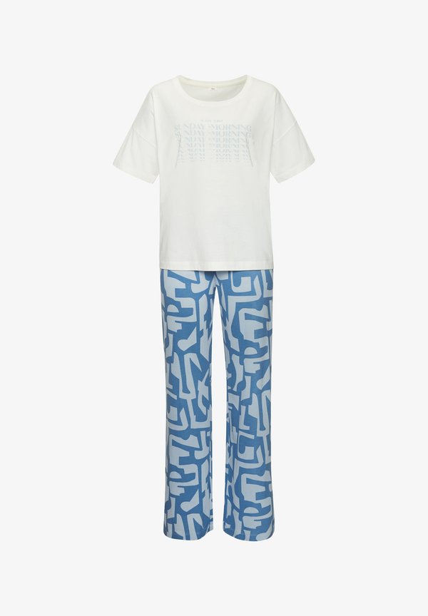s.Oliver SET - Pyjamas - hellblau dunkelblau gemustert