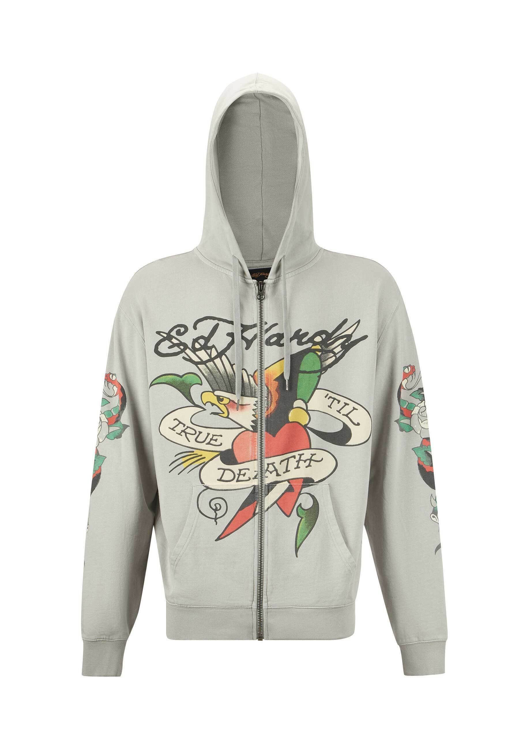 Ed Hardy ED HARDY MENS TRUE SNAKE ZIP THROUGH HOODIE