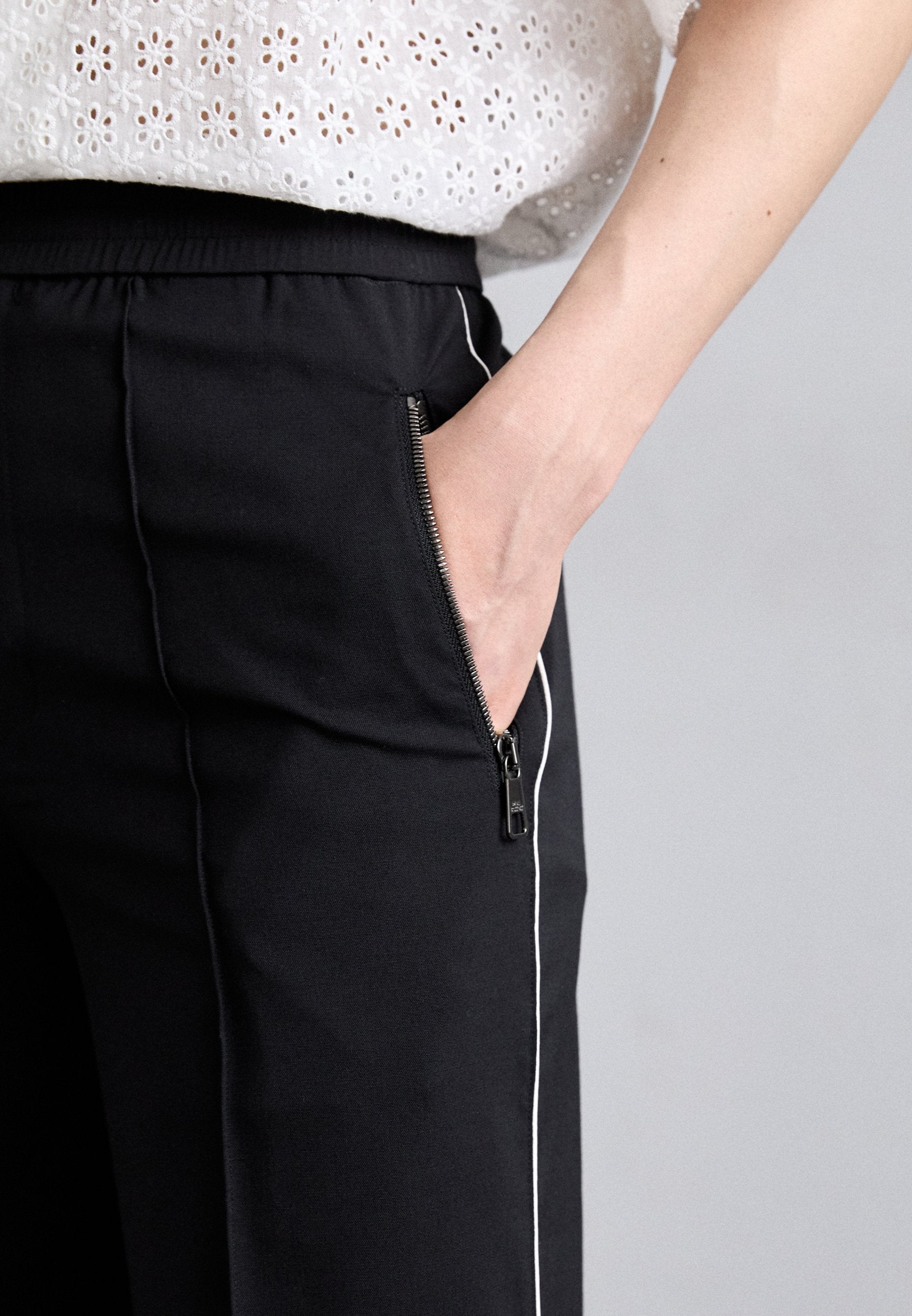 Neil Barrett LOUIS WAISTBAND SIDE PIPING TROUSERS