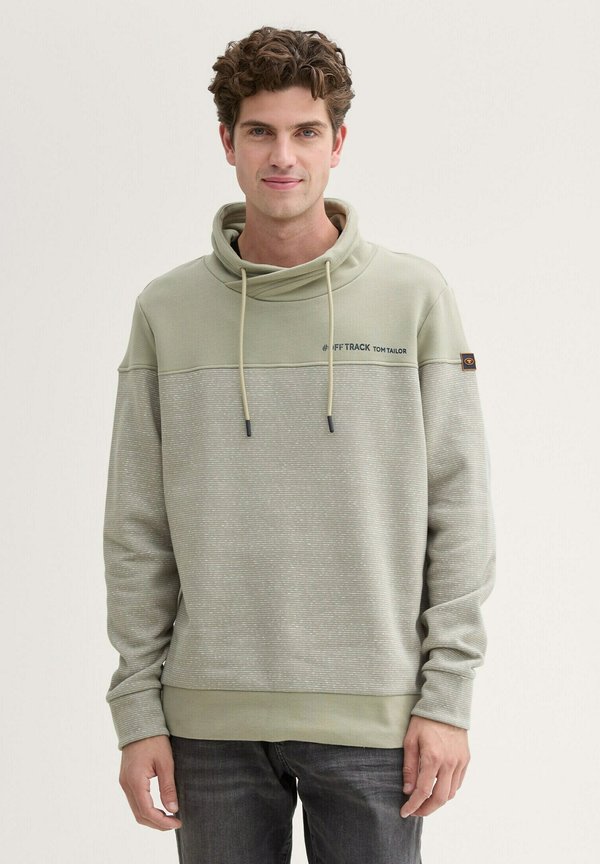 TOM TAILOR MIT STEHKRAGEN - Sweatshirt - prairie grass green