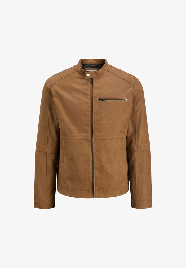 Jack & Jones Synthetic leather Synthetic leather - Faux leather jacket - cognac