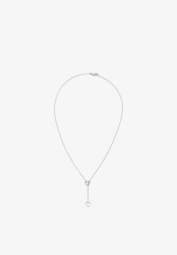 s.Oliver OPEN HEART - Necklace - silver-coloured