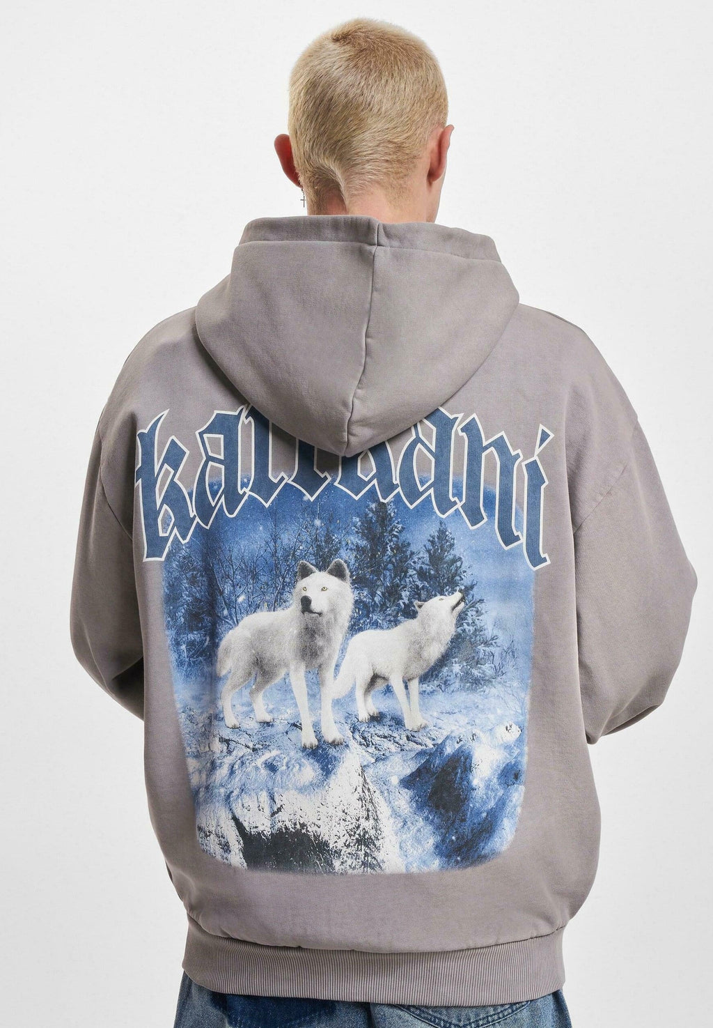 Karl Kani CHEST SIGNATURE OS WASHED HEAVY SWEAT WOLF FULL ZIP