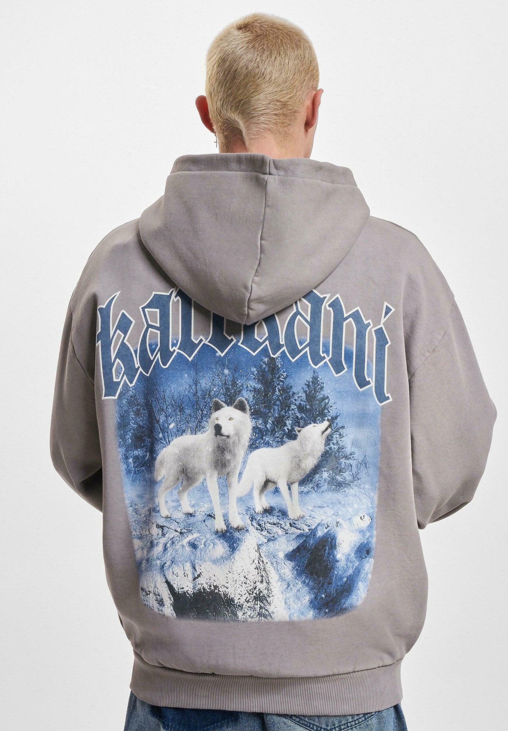 Karl Kani CHEST SIGNATURE OS WASHED HEAVY SWEAT WOLF FULL ZIP