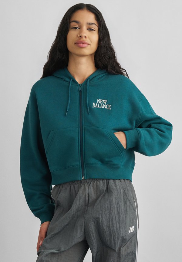 New Balance LINEAR HERITAGE FULL ZIP - Zip-up sweatshirt - medusa green