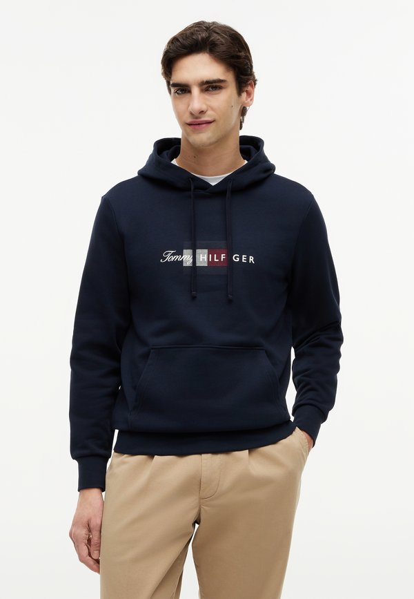 Tommy Hilfiger SCRIPT FLAG HOODIE - BRAND LOVE - Hoodie - desert sky