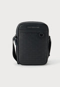 Tommy Hilfiger MODERN REPEAT FLAG CROSSBODY REPORTER BAG - Cross body bag - black