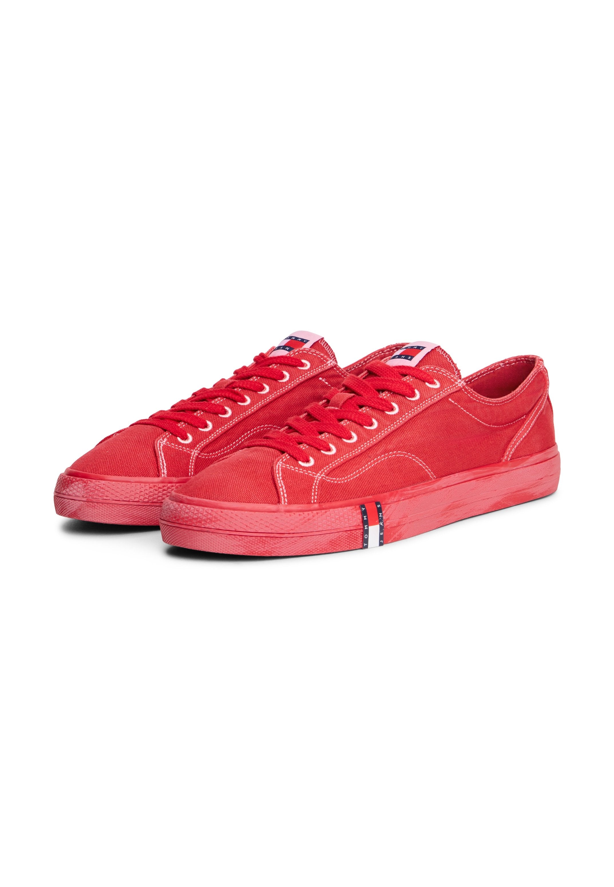 Tommy Jeans ARCHIVE FLAG STRIPE WASHED CANVAS TRAINERS