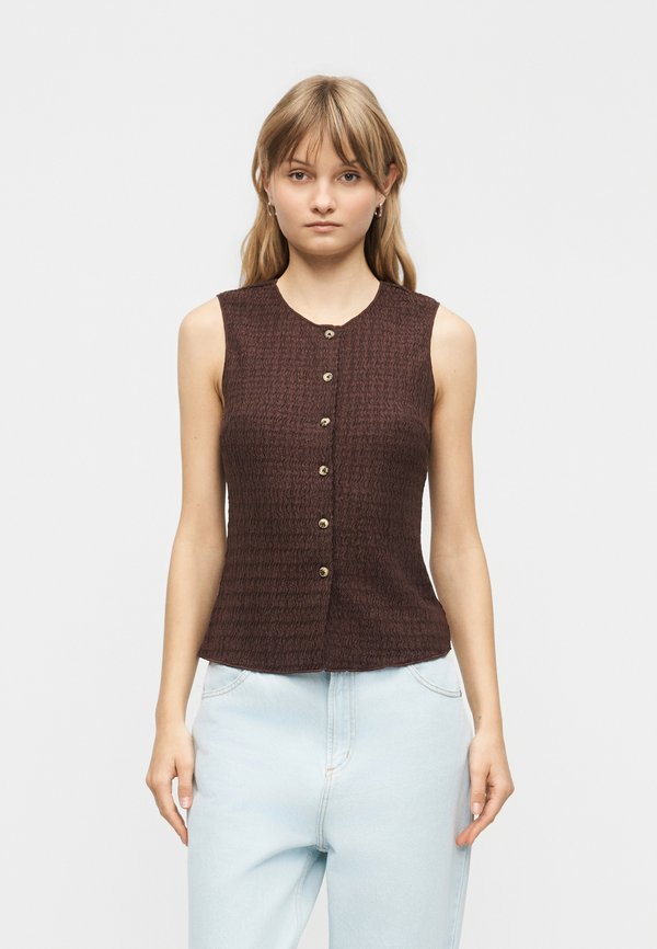 ONLY ONLILSE STRUCTURE - Waistcoat - deep mahogany