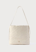Tommy Hilfiger TH MONOGRAM BRAIDED HOBO BAG - Handbag - soft cream