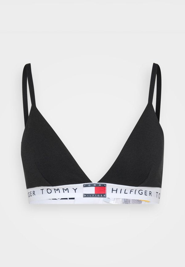 Tommy Hilfiger HERITAGE LOGO REMOVABLE PADDING TRIANGLE BRA - Triangle bra - black