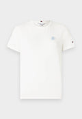 Tommy Hilfiger LOGO EMBROIDERY JERSEY CREW NECK T-SHIRT - Basic T-shirt - ecru
