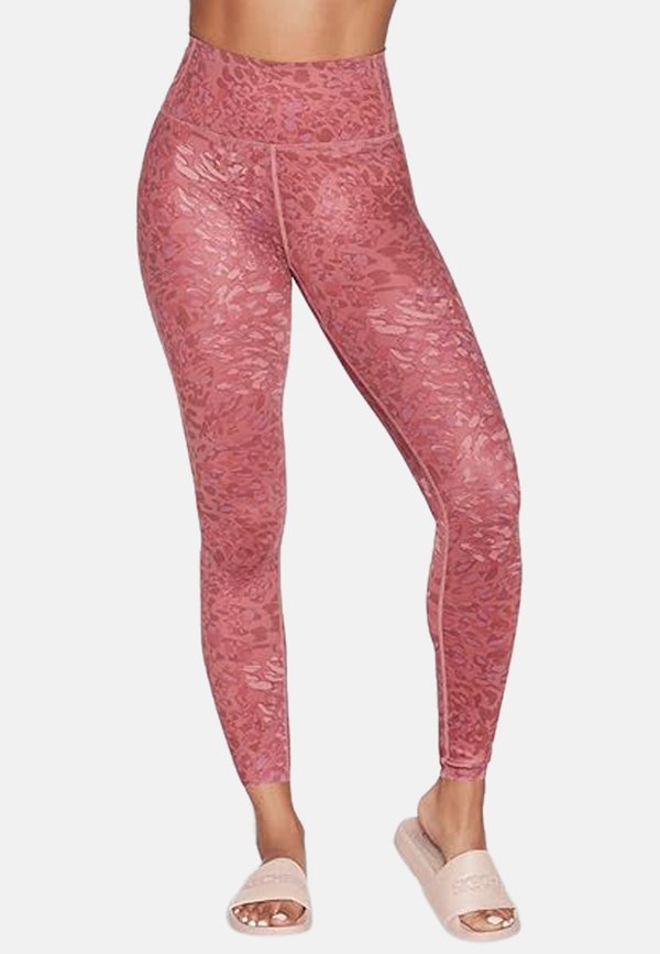 Skechers SKECHERS LEGGINGS GOSCULPT LEOPARD - Leggings - Trousers - pink rose