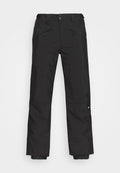 Schwarze Skihosen mit geradem Bein, verstellbarem Bund, Seitentaschen und elastischen Bündchen zum Wetterschutz. Wasserdichtes Material.