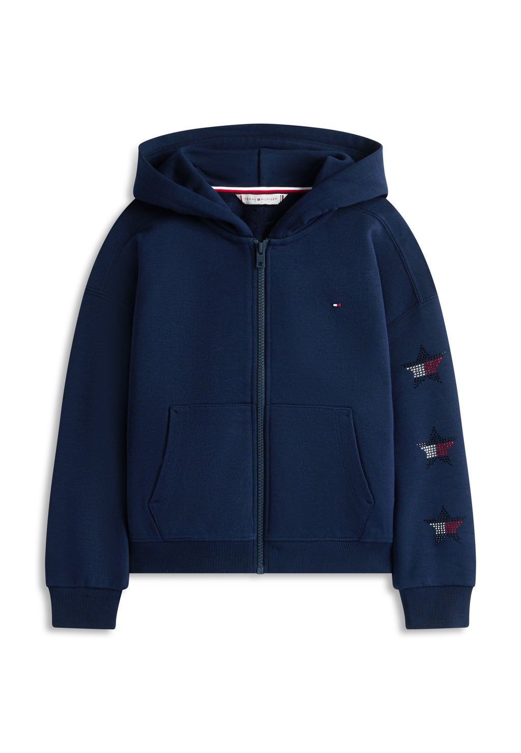 DIAMANTÉ STAR BACK LOGO ZIP-THRU HOODY Media 1