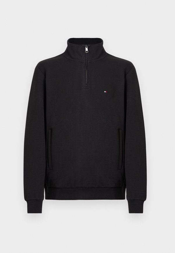 Tommy Hilfiger PERFORMANCE QUARTER-ZIP INTECHNO KNIT JUMPER - Sweatshirt - black