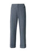 Karierte Hose in Marineblau und Weiß mit maßgeschneiderter Passform, umgeschlagenen Säumen, flachem Frontbereich und Seitentaschen. Mit Knopf- und Reißverschluss.