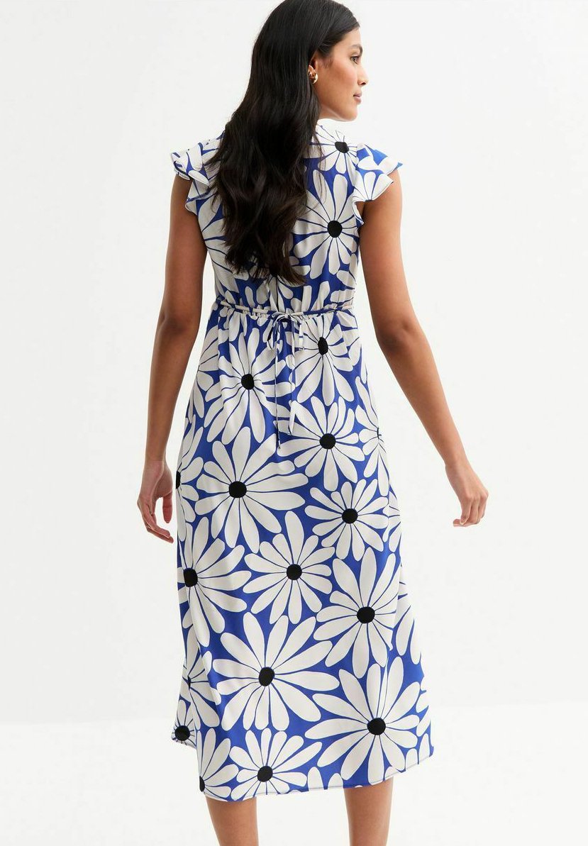 New Look FLORAL PRINT V-NECK MIDI