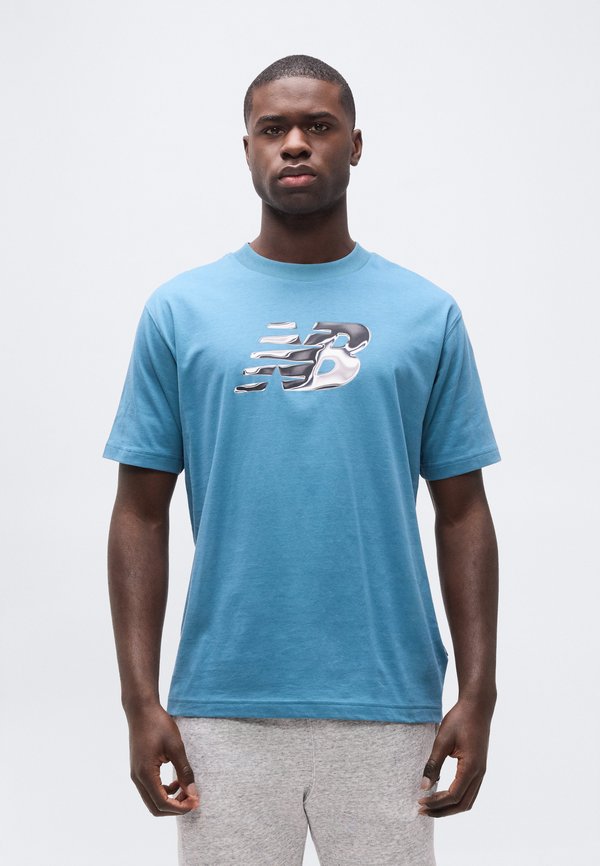 New Balance FUTURE TECH - Print T-shirt - big teal