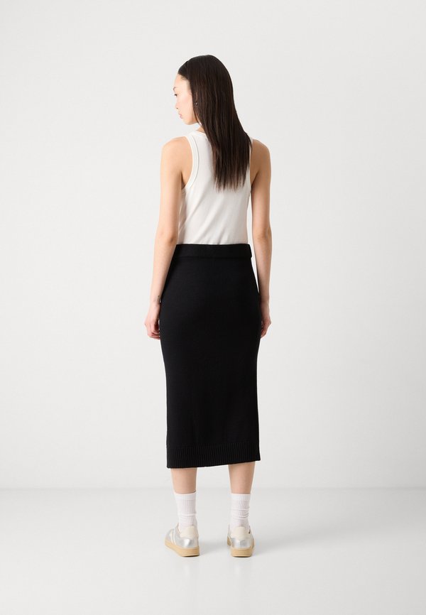 DKNY CABLE MIDI SKIRT WITH VENT AT FRONT BODY