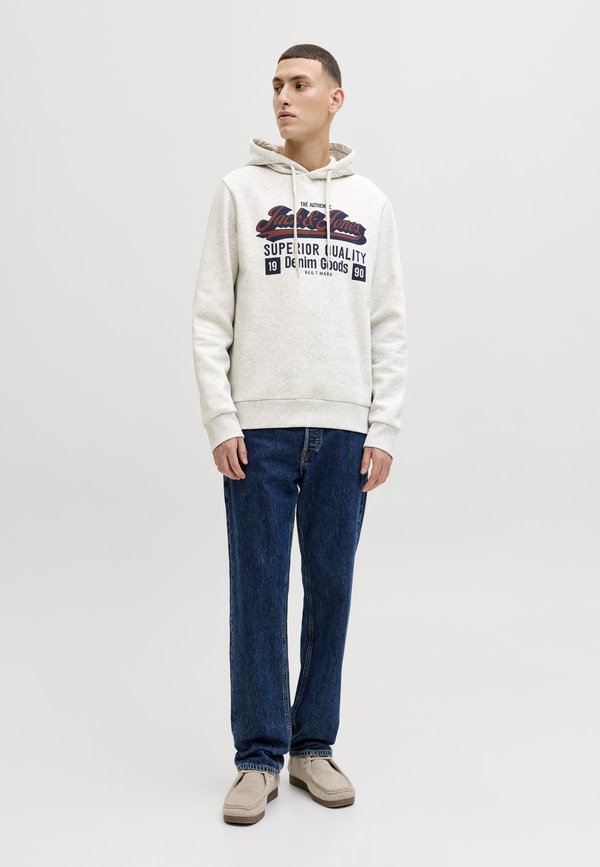 Jack & Jones LOGO HOOD 2 PACK - Hoodie - white melange/navy blazer
