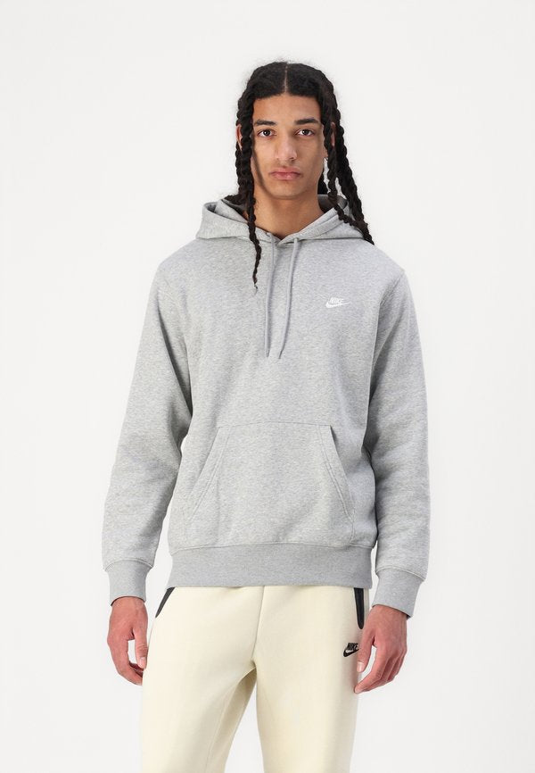 Nike Sportswear M NK CLUB BB PO HOODIE - Hoodie - dark grey heather light smoke grey white