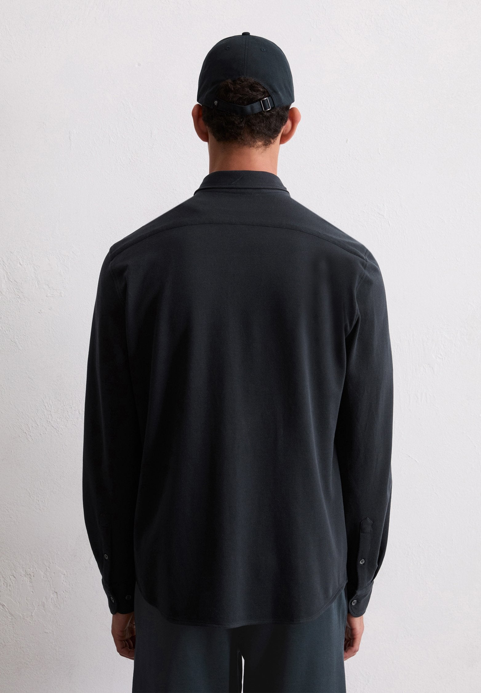 Marc O'Polo SPREAD COLLAR LONG SLEEVE ROUND HEM