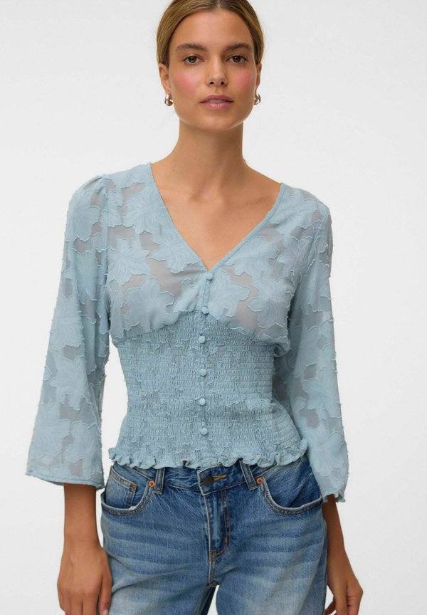 Vero Moda TOP VMGABI TOP - Blouse - gray mist