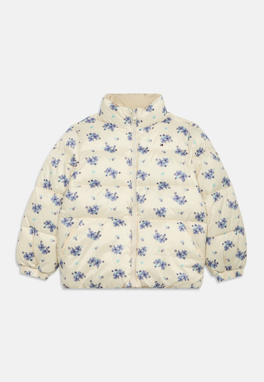 FLORAL PRINT REVERSIBLE RELAXED PUFFER JACKET Media 1