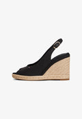 Tommy Hilfiger HEMP SLINGBACK WEDGE ESPADRILLES - Platform sandals - black