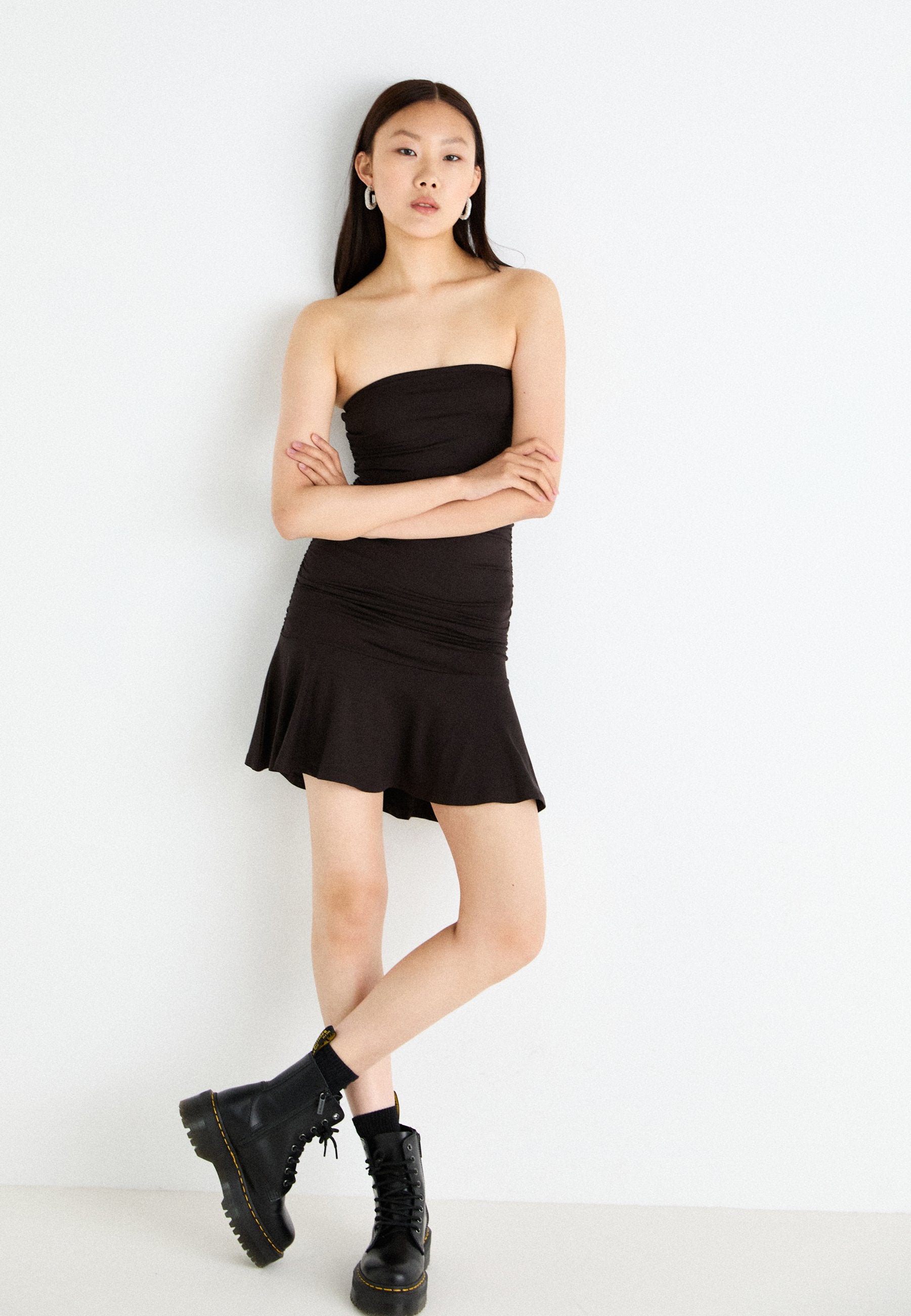 Weekday RUCHED TUBE MINI DRESS