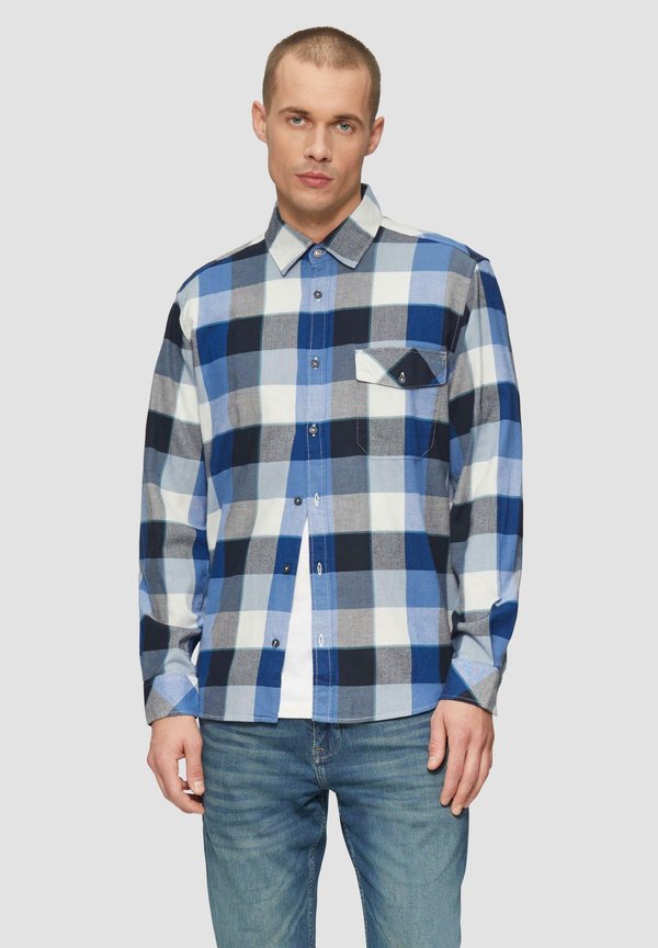 s.Oliver REGULAR FIT KARIERTES - Shirt - royalblau